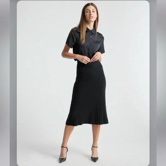 Quince Mongolian Cashmere Midi Skirt - Picture 3 of 13